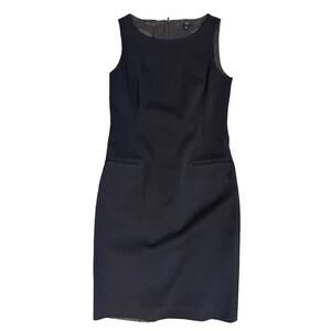 Boss Hugo Boss Dress Black Wool Sleeveless Sheath Mini